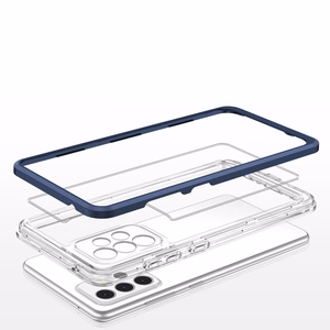 Clear 3in1 viedtālruņa apvalks Samsung Galaxy A73 rāmja gēls zila