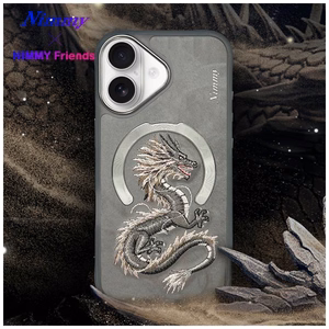 Nimmy Dragon Magnētiskais iPhone 16 apvalks - pelēks
