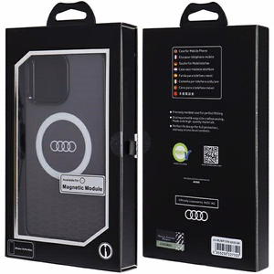 Audi IML Magnētiskais apvalks viedtālrunim iPhone 15 Pro Max ar lielu logotipu - melns