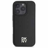 DKNY atkārtota raksta logotipa magnētiskais viedtālruņa apvalks iPhone 16 Pro - melns