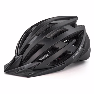 Wozinsky MTB velosipēda ķivere ar noņemamu nagu un aizmugurējo USB gaismu M - melns