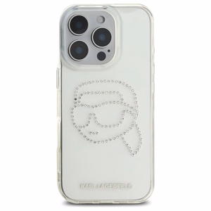 Karl Lagerfeld KLHCP16XHKHDCELT iPhone 16 Pro Max 6.9" caurspīdīgs cietais apvalks IML Rhinestones Karl galva