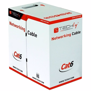 Techly U/UTP kabelis Cat.6 CCA 305 m, cietāis, pelēks