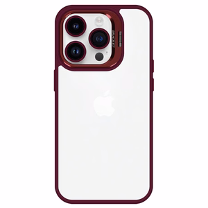 Tel Protect Viedtālruņa apvalks ar statīvu + kameras stikls Iphone 14 Pro Max bordo