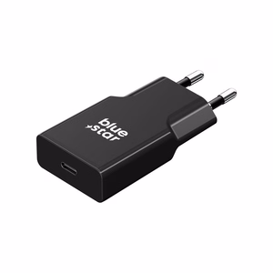 Ceļojumu lādētājs Blue Star Slim GaN 1x Type C PD QC4.0 3A 20W melns