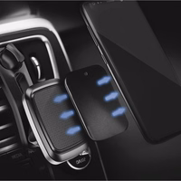 Zīmīte magnētiskajam auto turētājam melna un sudrabaina