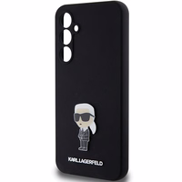 Karl Lagerfeld silikona Ikonik Metal Pin viedtālruņa apvalks Samsung Galaxy S23 FE - melns