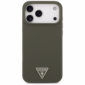 Guess silikona Triangle Logo MagSafe maciņš iPhone 17 Pro Max - zaļš