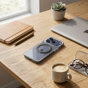 Case for iPhone 11 Frame Circle Stand compatible with MagSafe black
