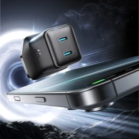 Joyroom JR-TCG17 45W 2 x USB-C sienas lādētājs (UK spraudnis) - melns