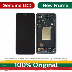 LCD displejs saderīgs ar Samsung A556 A55 5G ar rāmi / Lemon / (atjaunots: Telemax)