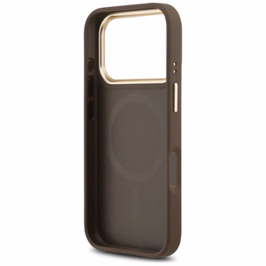 Guess Чехол для iPhone 17 Pro совместимый с MagSafe GUHMP17LP4MSEGCW (PU 4G W/ Classic) коричневый