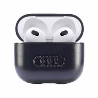 Audi ādas vāciņš ar lielu logotipu AirPods 3 - melns