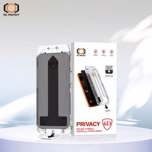 Tel Protect Dust-Free Easy Fit Privacy Full Glue 6D rūdīts stikls priekš Iphone 15 Pro melns