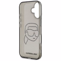 Karl Lagerfeld IML Rhinestones Karl Head apvalks iPhone 16 Pro melns