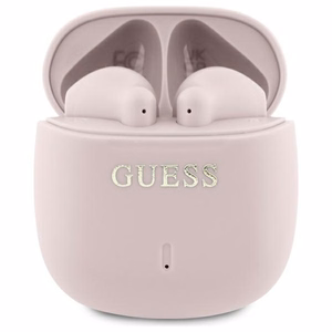 Guess GUTWSJ14ESGP Printed Classic Logo TWS Bluetooth austiņas ar uzlādes futrāli, rozā