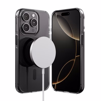 Crong Clear MAG Pro - iPhone 15 Pro MagSafe maciņš (melns)