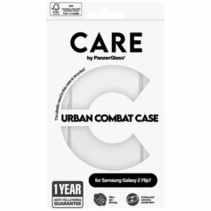 CARE by PanzerGlass Flagship Urban Combat viedtālruņa apvalks Samsung Galaxy Z Flip 7 - caurspīdīgs