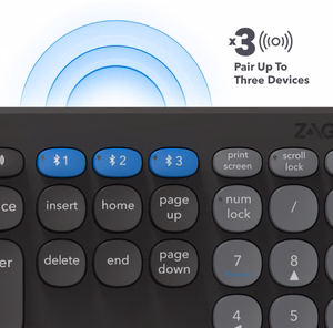 ZAGG Pro Keyboard 17" Full Size-Charcoal-Nordic (wireless charging on mat)