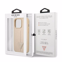 Guess GUHCP13LPSATLE iPhone 13 Pro / 13 6.1" bēšs cietais apvalks SaffianoTriangle logotips