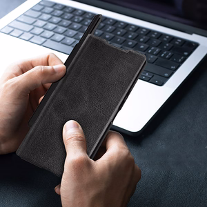 Nillkin Qin Pro viedtālruņa apvalks priekš Samsung Galaxy Z Fold 7 ar S Pen Space - melns