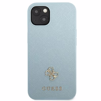 Guess GUHCP13SPS4MB iPhone 13 mini 5,4" zils/zils maciņš Saffiano 4G Small Metal Logo