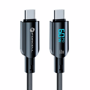 Cable USB C to USB C Forcell F-Energy QC4.0 PD 3A 60W Digital 1,2 m C274 black