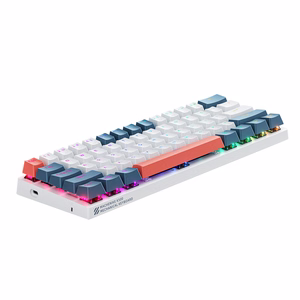 Machenike K500-B61 Vadu mehāniskā spēļu tastatūra ar apgaismojumu, Red Switch - balts un zils