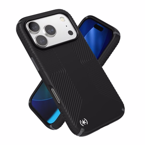 Speck Presidio2 Grip MagSafe vāciņš ierīcei iPhone 17 Pro, “Black / Slate Grey” krāsā