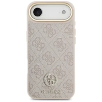 Guess 4G Strass Logo & Big Strap Metal Buttons Magnētiskais viedtālruņa apvalks iPhone Air - rozā