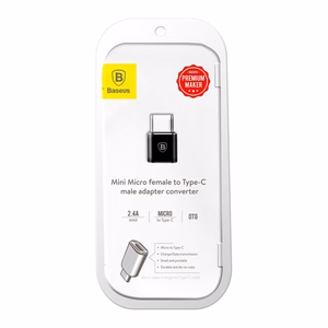 Adapteris Baseus MicroUSB uz Type-C OTG melns CAMOTG-01