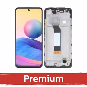 LCD displejs saderīgs ar Xiaomi Redmi Note 10 5G / Note 10T 5G / Poco M3 Pro 5G melns ar rāmi OEM