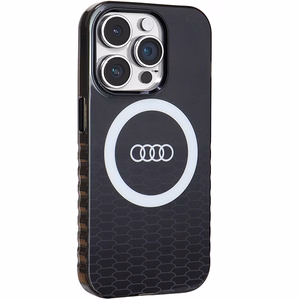Audi IML Big Logo Magnētiskais apvalks iPhone 14 Pro - melns