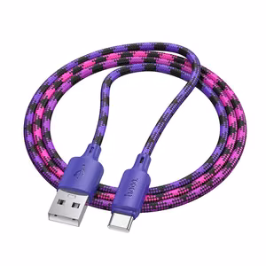 USB-A to USB-C Cable Hoco 3A 1 m X116 gradient purple