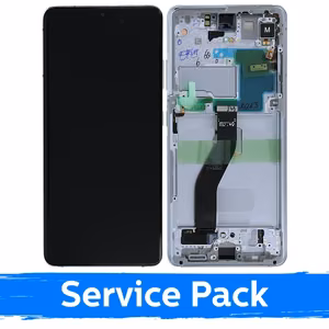 LCD Display Compatible With Samsung G998 S21 Ultra With Frame / Phantom Silver / (Service Pack)