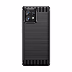 Carbon Case silikona viedtālruņa apvalks Motorola Edge 40 Pro - melns