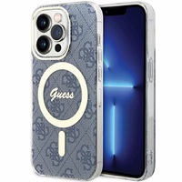 Guess IML 4G Magnētiskais apvalks iPhone 15 Pro - zils