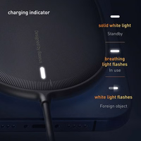 Baseus indukcijas lādētājs LIGHT magnētisks Iphone 12 ar Type C kabeli (WXQJ-02) balts