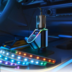 Automašīnas lādētājs Joyroom „JR-CL21" melns 150W (2xPD / 1xUSB / papildu ports / LED)