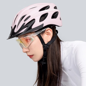 Rockbros universāla velo ķivere ar noņemamu nagu un noņemamām UV brillēm, rozā