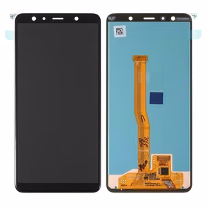 LCD ekrāns Samsung A750 A7 2018 ar skārienekrānu melns OLED