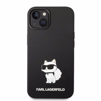 Karl Lagerfeld KLHMP14MSNCHBCK iPhone 14 Plus 6.7" melns silikona viedtālruņa apvalks Choupette, magnētiskais (MagSafe)
