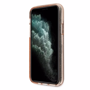 Guess GUHCN65PCGLPI iPhone 11 Pro Max rozā kietais apvalks Glitter