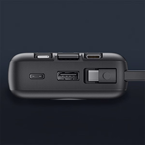 VEGER Portatīvais lādētājs 20000 mAh ar iebūvētu kabeli Micro USB / Type C / Lightning C20 (W2047 / W2059) melns