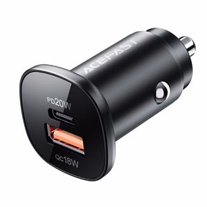 Acefast automašīnas lādētājs 38W USB Type C / USB, PPS, Power Delivery, Quick Charge 3.0, AFC, FCP melns (B1 melns)
