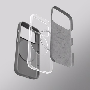 AmazingThing Cloudie viedtālruņa apvalks iPhone 17 Pro ar statīvu – pelēks