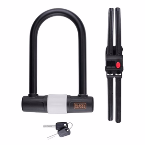 BLACK+DECKER U veida velosipēda slēdzene, 14 × 25 cm