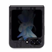Karl Lagerfeld Saffiano Monogram Choupette Pin viedtālruņa apvalks Samsung Galaxy Z Flip 5 - melna