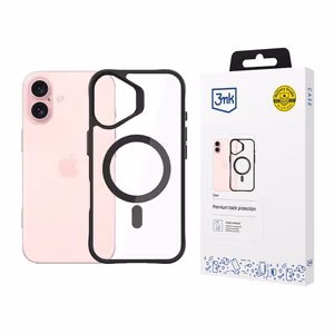 3mk Satin Armor MagCase ar MagSafe iPhone 16 Plus - caurspīdīgs ar melnu rāmi