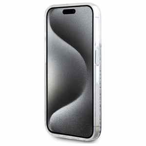 Karl Lagerfeld Šķidrie spīdumi Karl & Choupette Head Magnētiskais viedtālruņa apvalks iPhone 15 Pro Max - caurspīdīgs